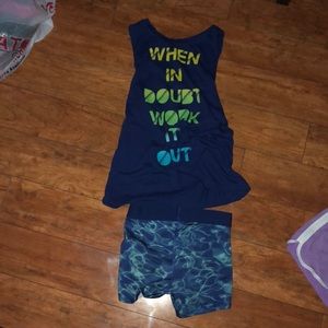 Shirt and work out bottoms